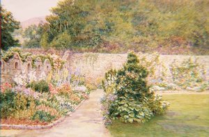 Le jardin à Undermount, Bonchurch, Île de Wight avec St. Boniface au loin - A. Foord Hughes