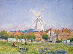 Femmes étendant le linge, Cranbrook Mill, Kent - A. Foord Hughes