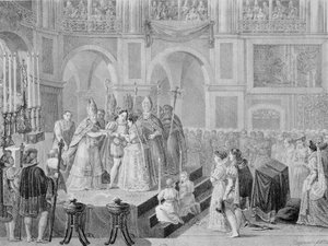 Le mariage de Henri III (1553-1610) et Marguerite de France (1553-1615) en 1572, 1832 - A. Regnier