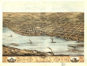 Vue aérienne de la ville de Lyon - A. Ruger