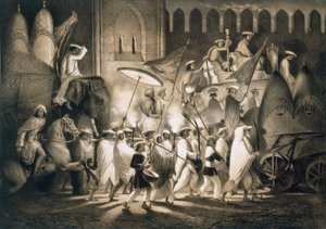 Delhi : Cortège et suite du Grand Moghol, pub. 1858 - A. Soltykoff