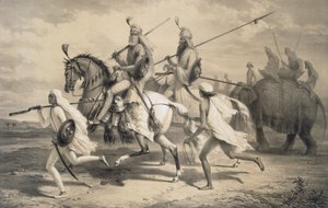 Chefs sikhs partant à la chasse, de 