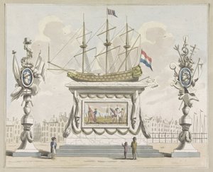 Commerce et Navigation, décoration sur le Nieuwmarkt, 1795