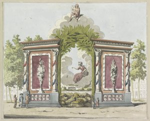 Arts et Sciences, décoration sur le Noordermarkt, 1795 - A. Verkerk