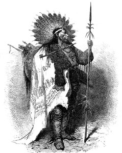 Un Amérindien, USA, XIXe siècle - A. de Neuville