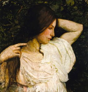 Fille arrangeant ses cheveux - Abbott Handerson Thayer