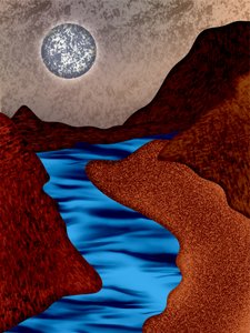 La rivière du Canyon au clair de lune - Abdona Joseph