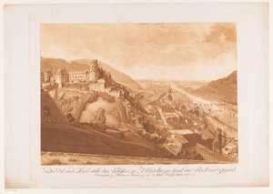 Vue du côté nord-est de Heidelberg avec Schloss Heidelberg à gauche - Abel Schlicht