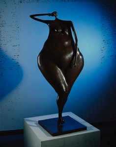 En attente (bronze avec patine brune)