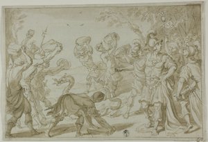 Soldats romains lapidant un serpent - Abraham Bloemaert