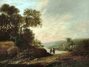 Paysage avec ruines de château
