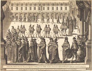 Marche du roi et des chevaliers du Saint-Esprit dans la cour de Fontainebleau - Abraham Bosse