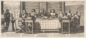 La bénédiction à table, vers 1635 - Abraham Bosse