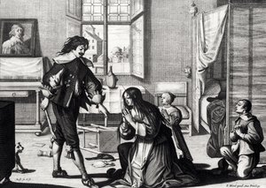 Le mari qui bat sa femme, gravé par Le Blond - Abraham Bosse