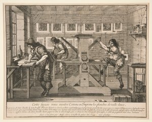 Les imprimeurs dans leur atelier, de la série des artistes dans leurs studios - Abraham Bosse