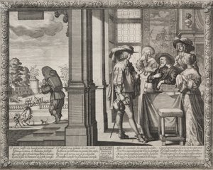 Le fils prodigue : le prodigue faisant ses adieux à ses parents - Abraham Bosse