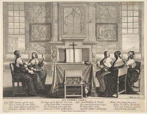 Les vierges sages conversant, vers 1635 - Abraham Bosse