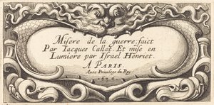 Page de titre pour "Les Petites Misères de la Guerre" de Callot - Abraham Bosse