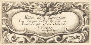Page de titre pour "Les petites misères de la guerre" de Callot - Abraham Bosse