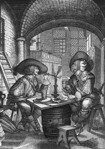 Fumeurs de tabac. Gravure par Abraham Bosse. 18e siècle - Abraham Bosse