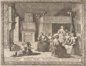 Visite à la nouvelle mère, 1633 - Abraham Bosse
