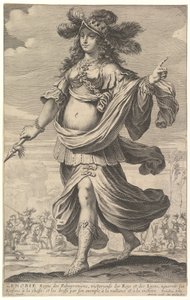 Zénobie, une illustration de La Gallerie des femmes fortes de Pierre Le Moyne, vers 1647 - Abraham Bosse