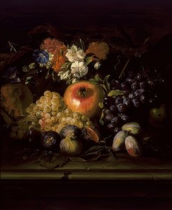 Nature morte avec fleurs et fruits