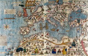 Carte catalane du continent européen avec l