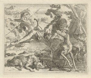 Chasseur avec des chiens