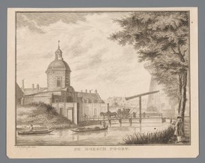Vue sur la Morspoort à Leyde - Abraham Delfos