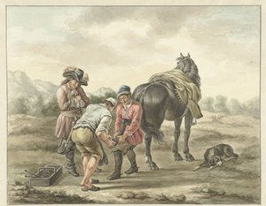 Maréchal-ferrant dans un paysage - Abraham Delfos