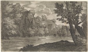 Paysage avec rivière - Abraham Genoels