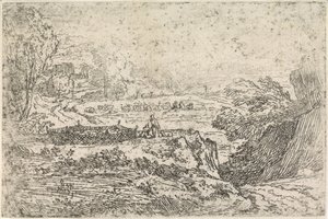 Paysage avec des moutons - Abraham Genoels