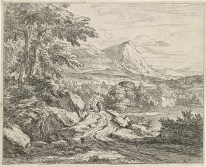 Chemin le long des rochers - Abraham Genoels