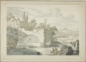 Paysage avec fontaine - Abraham Genoels II