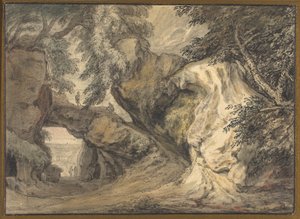 Paysage avec une arche naturelle