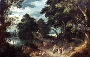 Paysage fluvial boisé