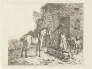 Cheval devant une auberge - Abraham Hendrik Winter