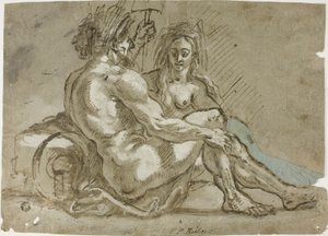 Le dieu de la rivière et la nymphe - Abraham Janssens