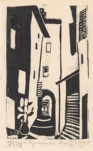 Rue avec escalier à Cagnes-sur-Mer - Abraham Johannes Jansma (signed by artist)