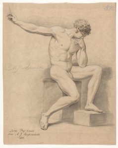 Homme nu assis, vu de face (3e prix 1805) - Abraham Johannes Ruytenschildt