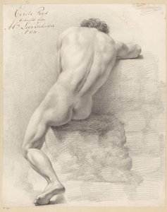 Nu masculin assis, vu de dos (1er prix 1820) - Abraham Lion Zeelander
