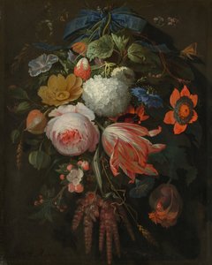 Un bouquet de fleurs suspendu