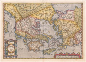 Carte de la Grèce et de la Turquie occidentale de 1584 par Abraham Ortelius