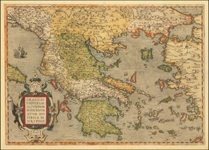 Carte de la Grèce de 1584 par Abraham Ortelius