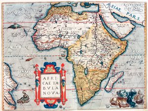Description du continent africain. Carte géographique du "Theatrum Orbis Terrarum" d