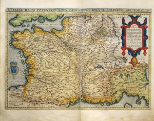 Carte de France, du Theatrum Orbis Terrarum par Abraham Ortelius
