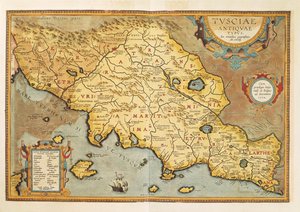 Carte de Tuscia de Theatrum Orbis Terrarum par Abraham Ortelius