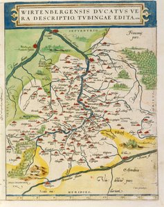 Carte du Wurtemberg, du Theatrum Orbis Terrarum par Abraham Ortelius - Abraham Ortelius