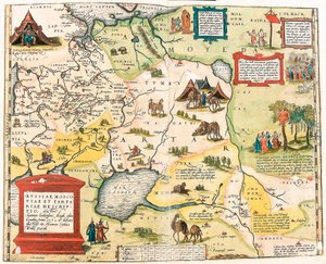 Russiae, Moscoviae et Tartariae descriptio. Par Antonio Ienkensono Anglo, éditée à Londres en 1562. Carte géographique de la Russie de « Theatrum Orbis Terrarum » par Abraham Ortelius - Abraham Ortelius